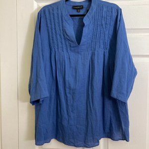 NWT Lane Bryant Top Shirt Pleated Plus Size Size 22/24 Blue